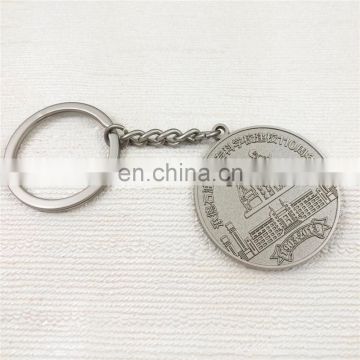 Wholesale round metal keychain with custom logo