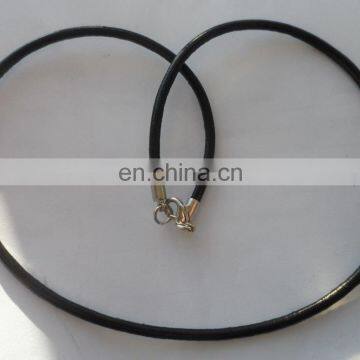 18" Long 3mm Thick Real Genuine Black leather Necklace Cord