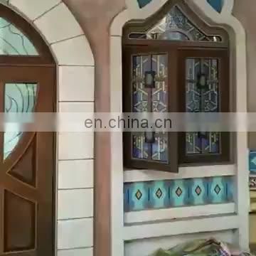 Fixed customized door stained glass window