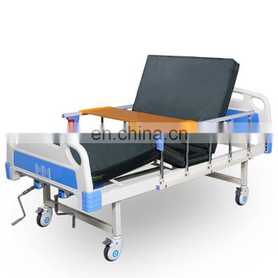 Hospital  Two Crank ABS Manual Hospital Bed with IV Pole Double Crank Hospital Bed
