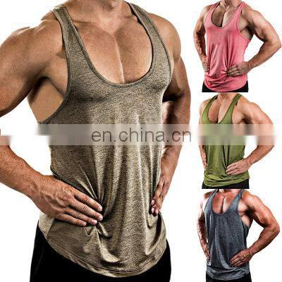 Custom   The Gym Sports T-Shirt Trend Sleeveless  Tank Tops Solid Color Shirt For Men
