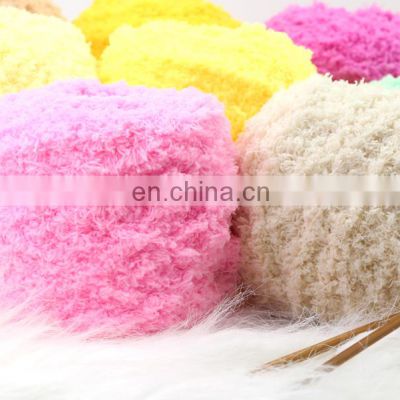 Hot sale 3ply soft 100% polyester Blended Yarn  baby velvet crochet yarn  velvet yarn hand knitting