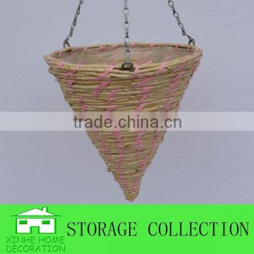 handmade cone-shape outdoor hanging basket