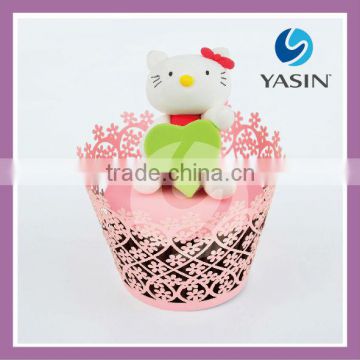 Hot Sell Flower Decorated Laser Cupcake Wrapper