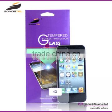 [Somostel] Top quality anti-broken tempered glass screen protective film for iphone 4 5 6 screen protector for samsung note 4