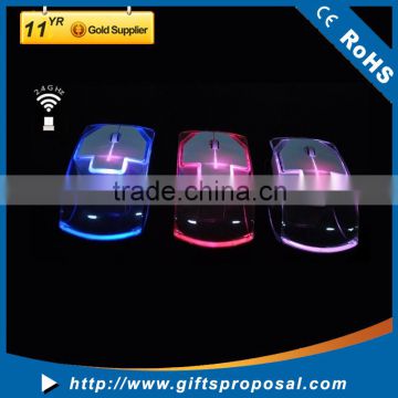 Colorful led light up transparent wireless computer mouse bling wireless transparent