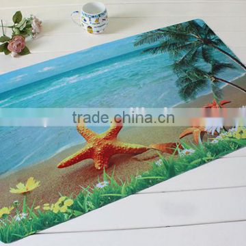 Custom Design! Colorful 3D Printed Patterns PVC Floor Carpet Super Thin Anti Slip Sea World Eco-friend Mat