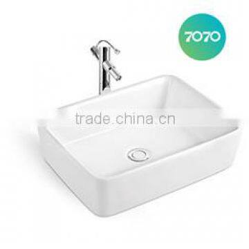 Chaozhou factory white colour counter top single hole art bathroom wash sink 210