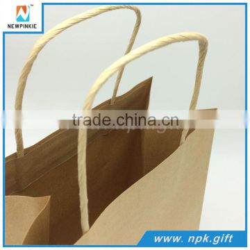 Christmas gift cheap laminated brown krafts paper bag manufacturer from China