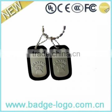 custom metal blank military dog tags with rubber ring