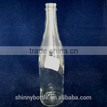Large volume clear glass bottle for beer, sauces container