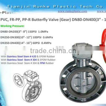 PVC UPVC PPG Butterfly Valve