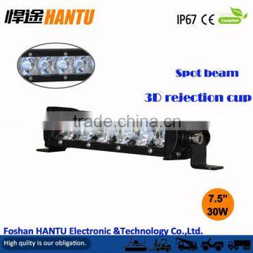 Hot sell in 2015!!! super slim led light bar /SPOT BEAM led light bar for car /equiped 3D rejection cup/Model:HT-2030