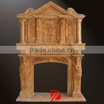 home decoration double stone fireplace mantel