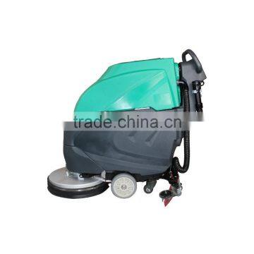 Battery powered electric hand compact floor scrubber with battery chargers