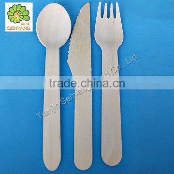 disposable kitcen cutlery wooden spoon fork knife