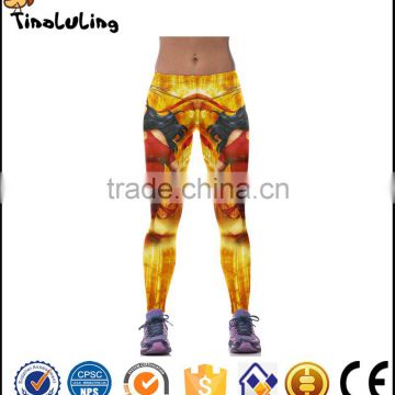 Printed Yellow Leggings Fashion Casual Leggins High Quality Elastics Wasit Sexy Skinny Sporting Pants