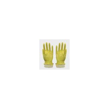Yellow Kitchen Household Latex Gloves For Washing Dishes / Window Cleaning