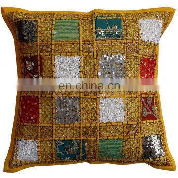 Indian Designer Hand Embroidered Patchwork Cushion Cases