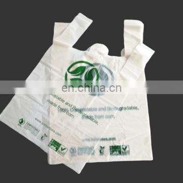 TTHH Custom Printed Corn Starch Biodegradable Shopping Carry Grocery Bags For Supermarket