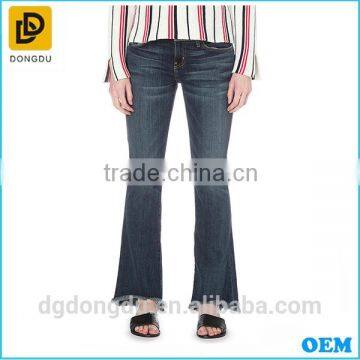 2016 Fashion high waist denim jeans for women china manufacturer ladies top quality denim pants