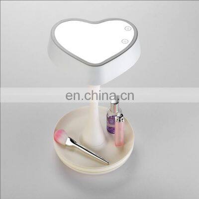 Modern design heart shape make up mirror desktop light  professional make-up mirror