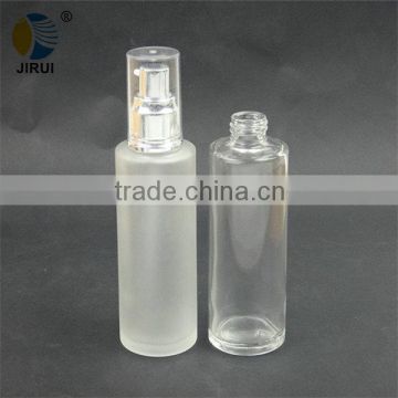 100ml stock clear frosted lotion glass bottle with pump sprayer