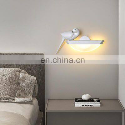 Hot Sale Nordic Bird Shaped LED Wall Lamp Indoor Decorative Wall Lights Modern Bedroom Bedside Sconce