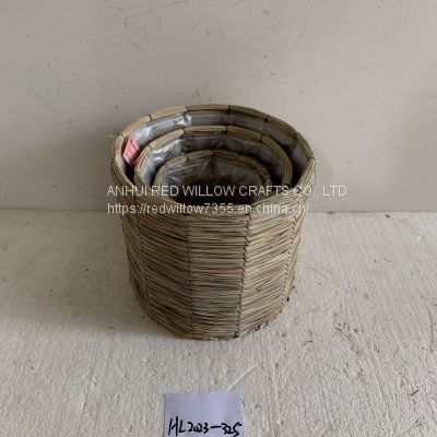 Natural cattail storage basket Garden Baskets For Plants Outdoor