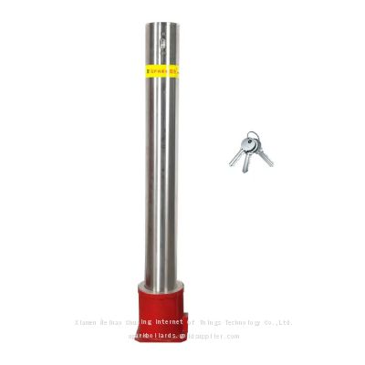 Outdoor Safety Home-use Industrial Park Removable Road Barrier with Red Reflective Band 316 Stainless Steel Bollard