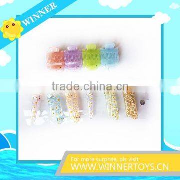 Fancy transparent plastic hair clips for kids