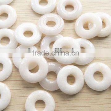 High quality white jade donut pendant jewelry beads