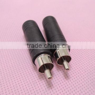 Audio system black RCA male to 6.5 female connector adapter