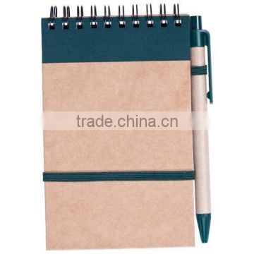 elastic band spiral small notebook with pen