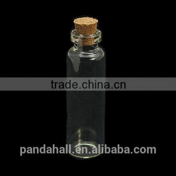 55x16mm Clear Glass Bottle Container with Wooden Stopper(CON-E008-60x16mm)