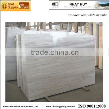 wooden vein white marble