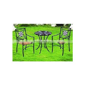 metal mosaic bistro table and chair furniture set