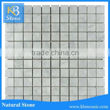 1 inch polished bianco carrrara white square cheap tile price marble mosaic