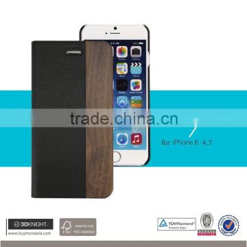 Factory Wood Case For iphone 6s ,Pu Flip Cover Case For iphone 6s