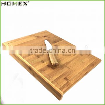 Natural Bamboo Cutting Board with Drip Groove/Cutting Chopping Block/Homex_FSC/BSCI Factory