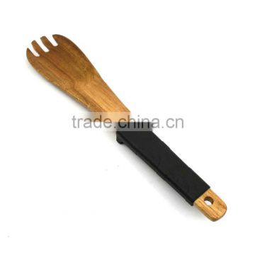W001.3 Oak Wooden Slotted Turner Wood Spatula Kitchen Cooking Tool