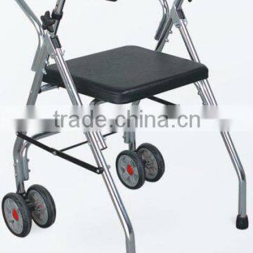 SILVERY FOLDABLE WALKING AIDS, ROLLATORS, WALKING CHAIRS