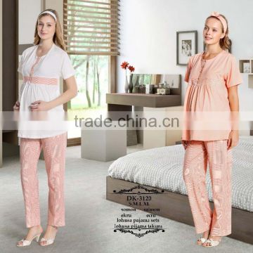 ladies fashionable 100% cotton turkish maternity pajama