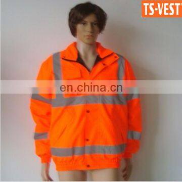 OEM Orange Reflective Safety 100 polyester jacket