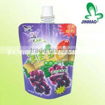 Liquid spout stand up bag packaging