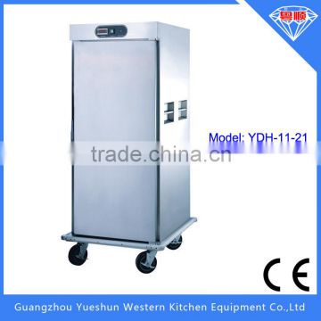 Popular high quality electric heated air circulation food warmer cart with single door