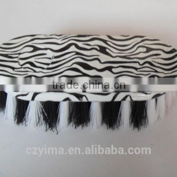 zebra pattern horse dandy brush with white & black bristle