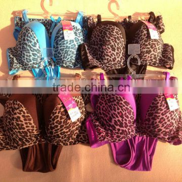 1.25USD Wholesale High Quality Hot Tiger Prints Style Ladies Sexy Panty And Bra Sets New Design ,4 Colours/38-42C Cups(kctz016)