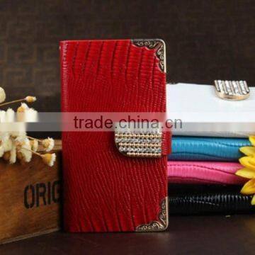 Luxury Diamond PU Leather Wallet Cover for iPhone4 4s ,for iPhone 4 Wallet Covers