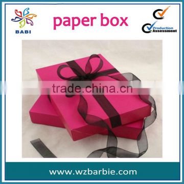 Art paper decorative box with ribbon